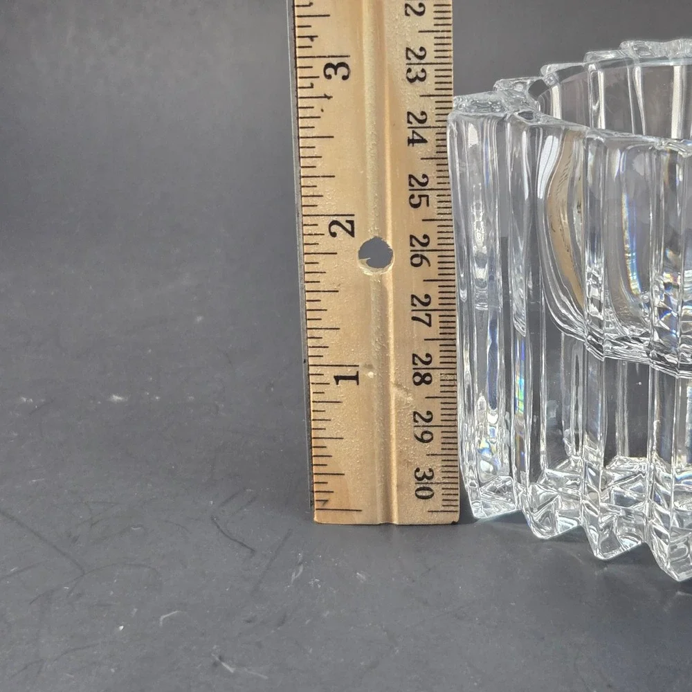 Mikasa Park Lane Crystal Votive Candle Holder Slovenia Square Clear Glass 2.5in